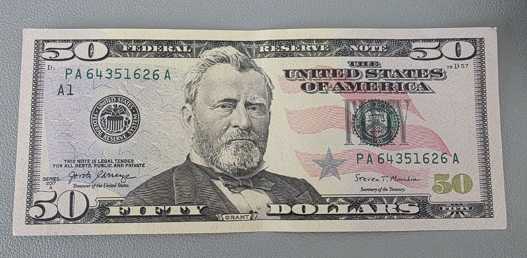 Banconote: 50 USA Dollar - GRANT Serie 2017 – Usato da Niederuzwil venduto da 262305