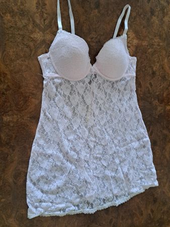 Spitzen Negligee Unterkleid rosa M/42