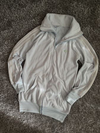Adidas Velour Track Jacket Light Blue Retro Sporty Style