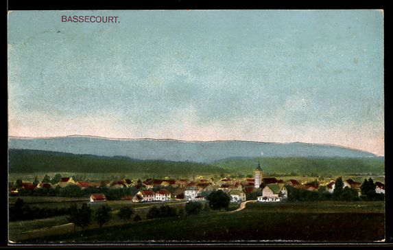 Ansichtskarten: AK Bassecourt, Vue générale du village – Gebraucht aus Berlin von bartko-reher