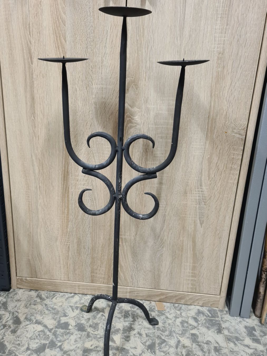 Portacandele: Alter EISEN Kerzenständer, H 85 B 35 cm – Usato da Amriswil venduto da kleindeko