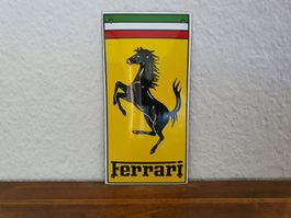 Emailschild Ferrari Logo Italy Emaille Schild Reklame Retro