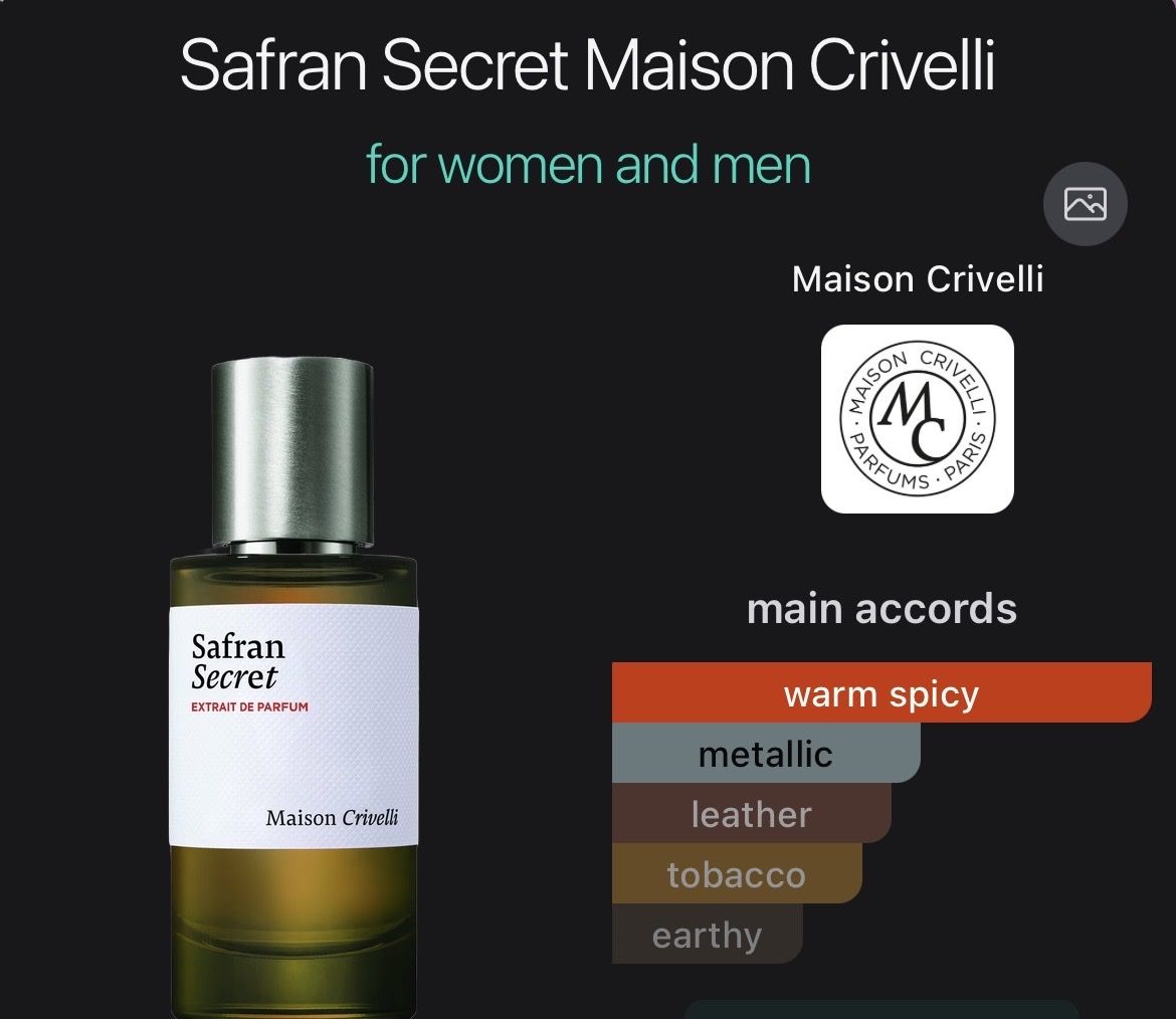 Profumi & Eau de Toilette: EXDP Safran Secret by Maison Crivelli – Usato da Genève venduto da StaceyH 1