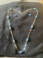 Schmuckset Halskette + Ohrringe,Lapislazuli  Sterling Silber