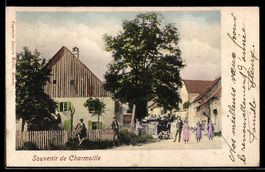 AK Charmoille, Straßenpartie mit Anwohnern