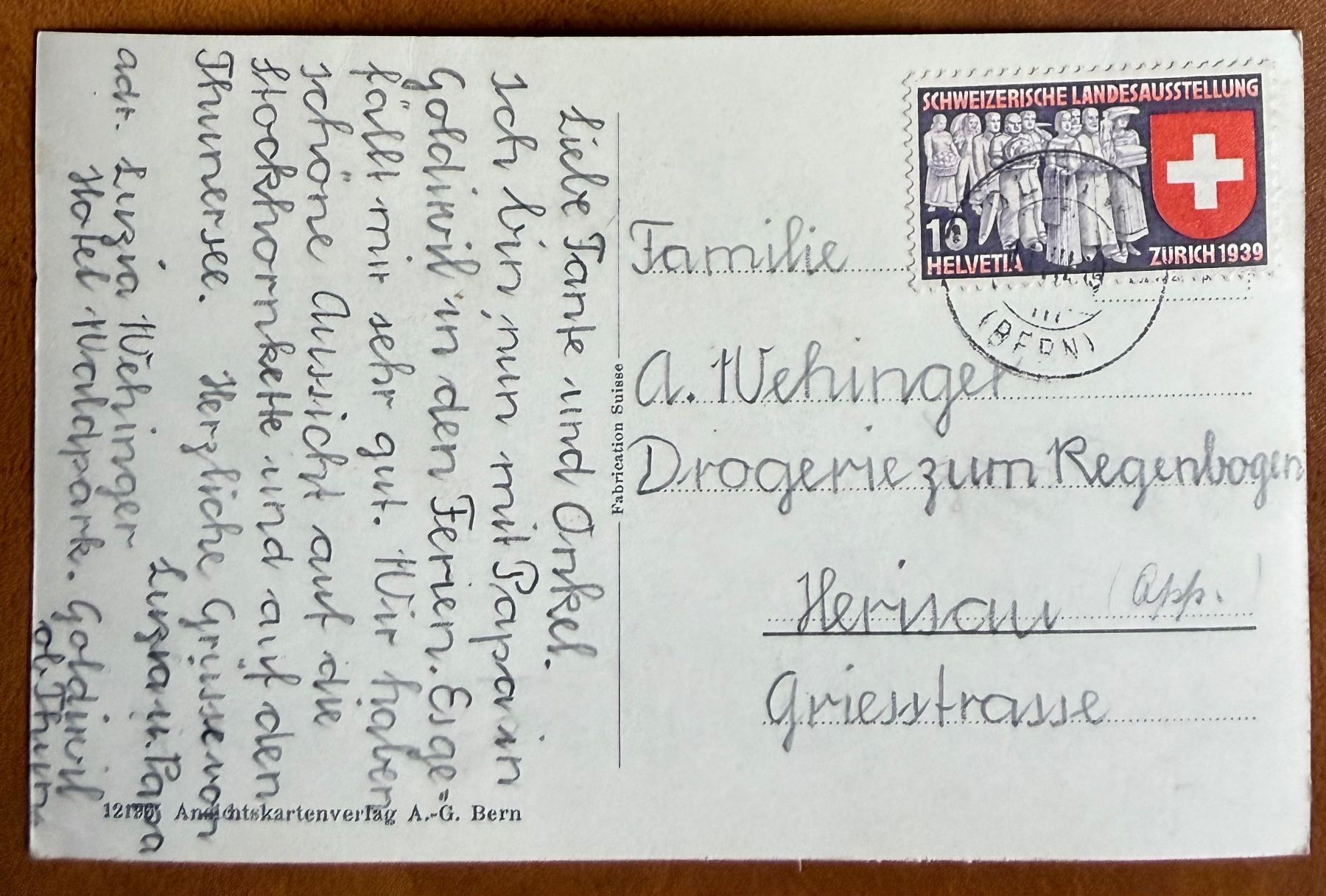 Ansichtskarten: Goldiwil - 1939 – Gebraucht aus Lutry von Ediego 2