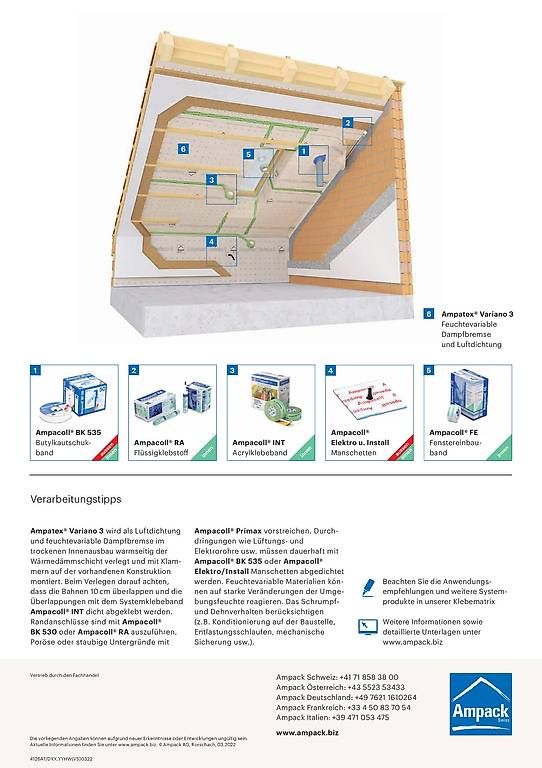 Materiale di riempimento: Feuchtevariable Dampfbremsfolie Ampatex Variano 3 – Usato da Arbon venduto da Hermann1978 3