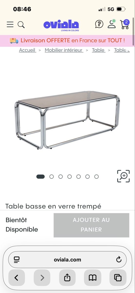 Tavoli: Table basse en verre trempé – Nuovo e nell'imballaggio originale da Renens VD venduto da luc_8jzg 2
