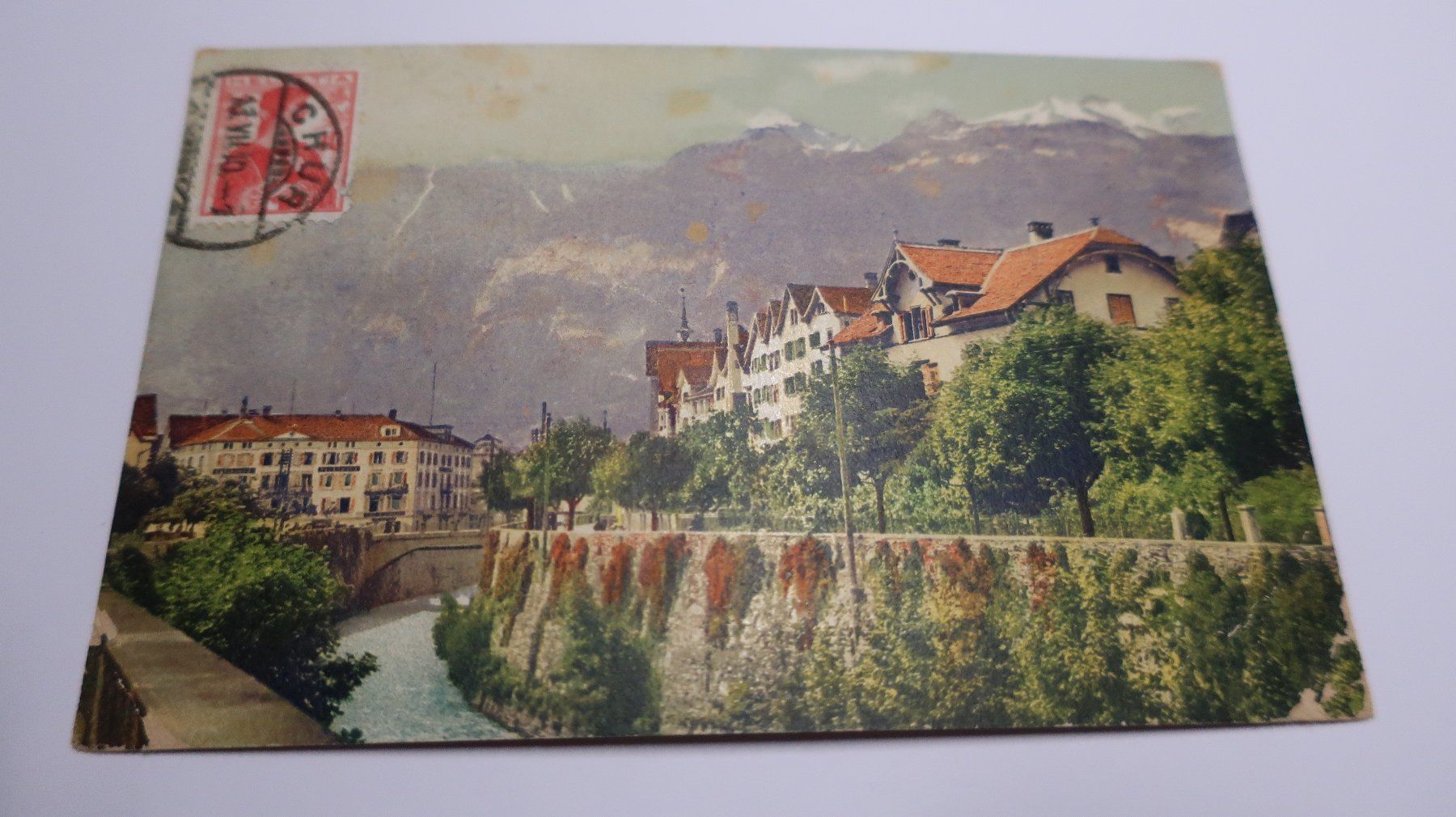 Ansichtskarten: Chur Plessurquai  1910 – Defekt aus Cormoret von Pascalll2001 1