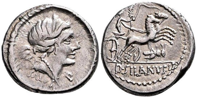 Tutti le monete: D. SILANUS L.f AR Denarius (91 BC). Scarce type – Usato da La Sarraz venduto da classicworldcoins