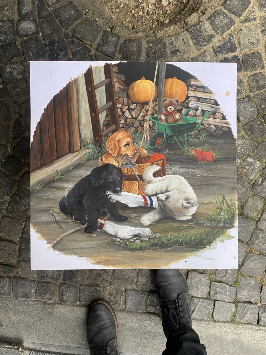 Dipinti: Les petits chiens. – Usato da Biel/Bienne venduto da sol_7wtq