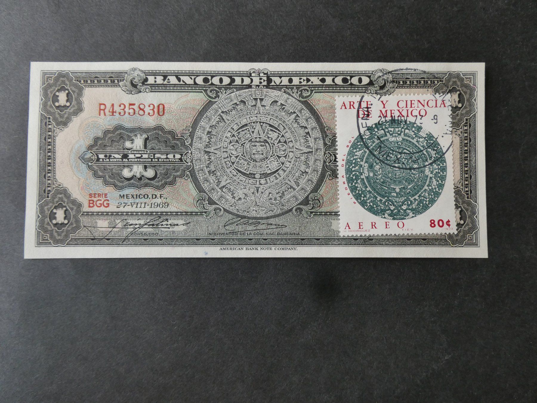 Banconote: Mexiko 1969, 1 Peso - ungefaltet – Usato da Hinterforst venduto da Rohusri