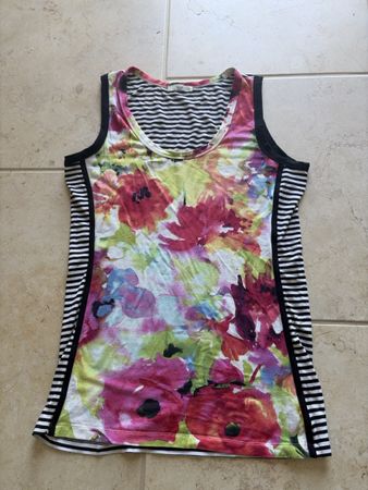 Damen Top Sani Blu Blumen Print mit Streifen Grösse S