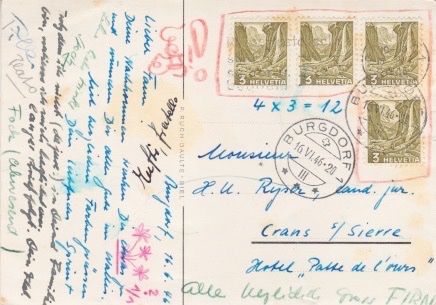 Cartoline postali: Berner Singstudenten. 1946 – Usato da Schlieren venduto da Rapaelli 1