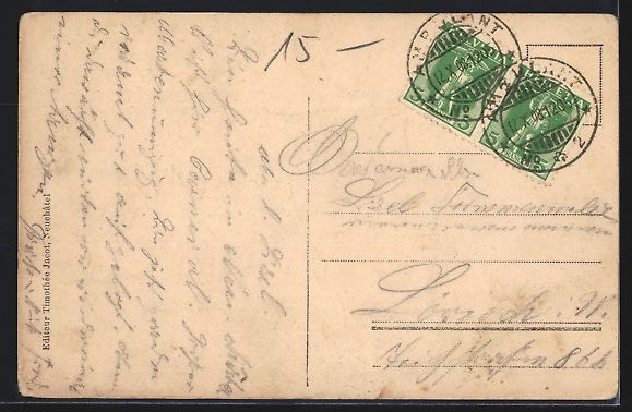Cartoline postali: Neuchâtel, Bateau à vapeur sur le lac – Usato da Berlin venduto da bartko-reher 1