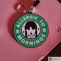 Wednesday “Allergic to Mornings” 3D Printed Keychain