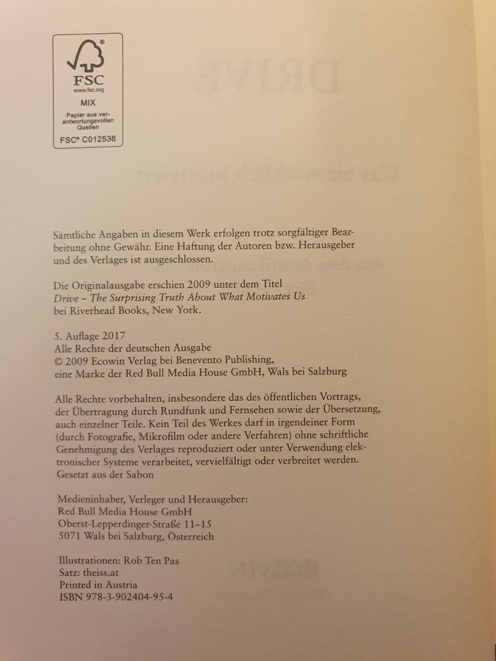 Libri: Drive - Daniel H. Pink – Usato da Zürich venduto da dialout 2