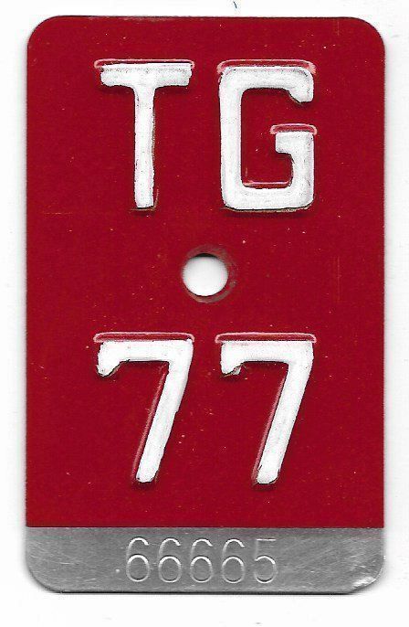 Insegne: Velonummer Thurgau TG 77 – Usato da Bülach venduto da anska