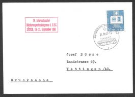 Sonderbrief A. 887 Intern Bücherexpertenkongress Zürich 1961