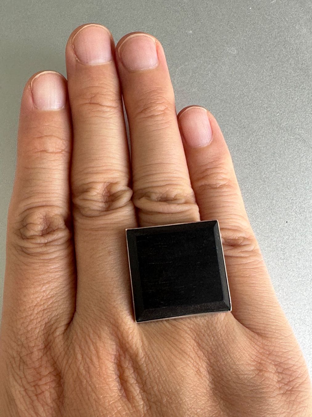 Anelli: Vintage 925 Silber Ring avec Ebenholz – Usato da Onex venduto da Antiqueshow 3