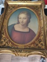 Madonna im Goldrahmen ovaler Holzrahmen antik