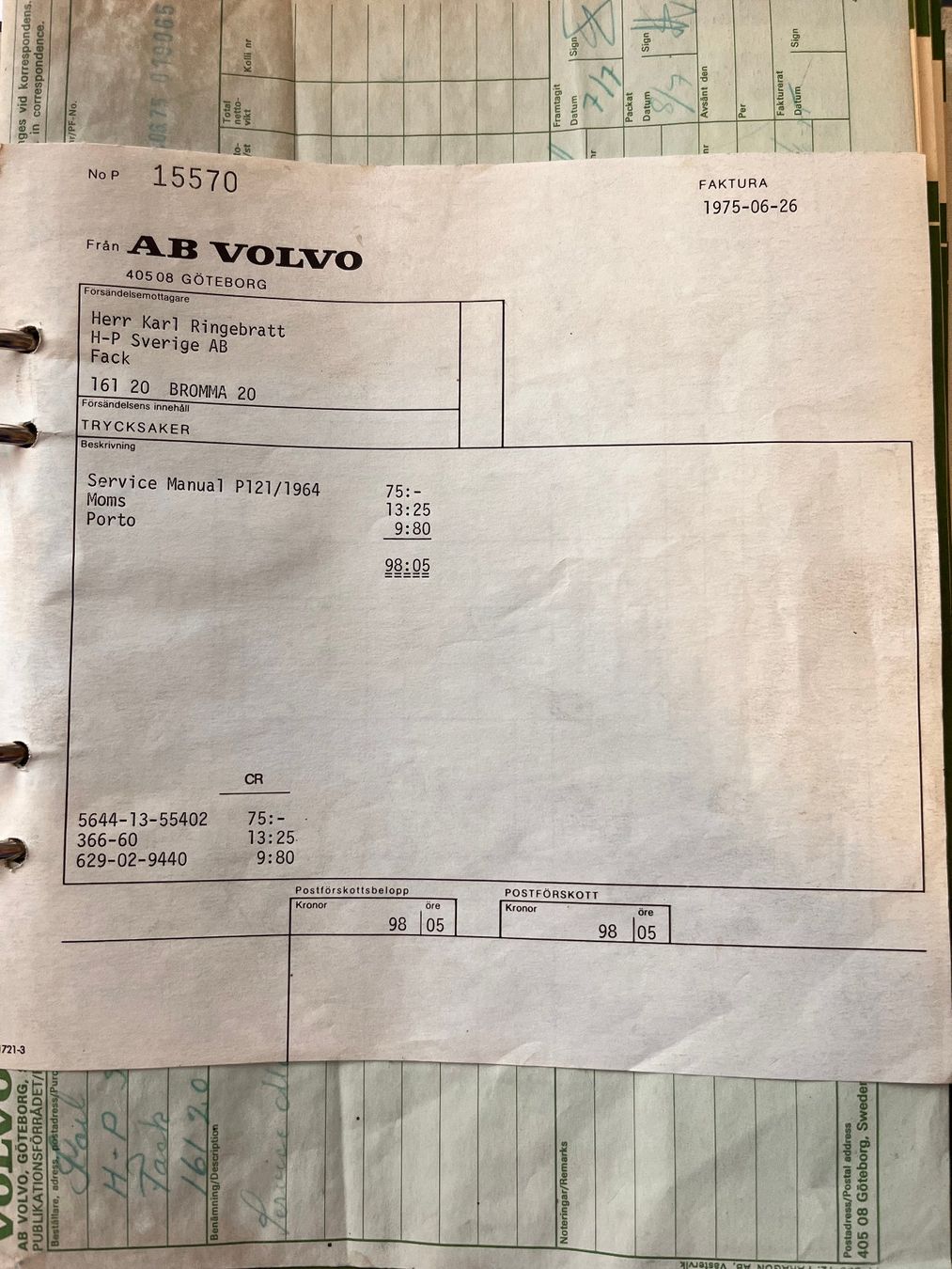 Volvo Dokumente: Manuel de service original Volvo P121 / 1964 – Gebraucht aus Petit-Lancy von DonJen 1