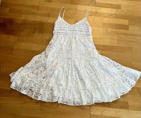 Spitzenkleid weiss, Sommerkleid luftig, Gr S, neuwertig, für