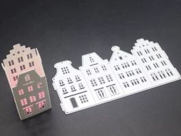 Stanzschablone Nr.71, 3D Haus (für Sizzix geeignet)