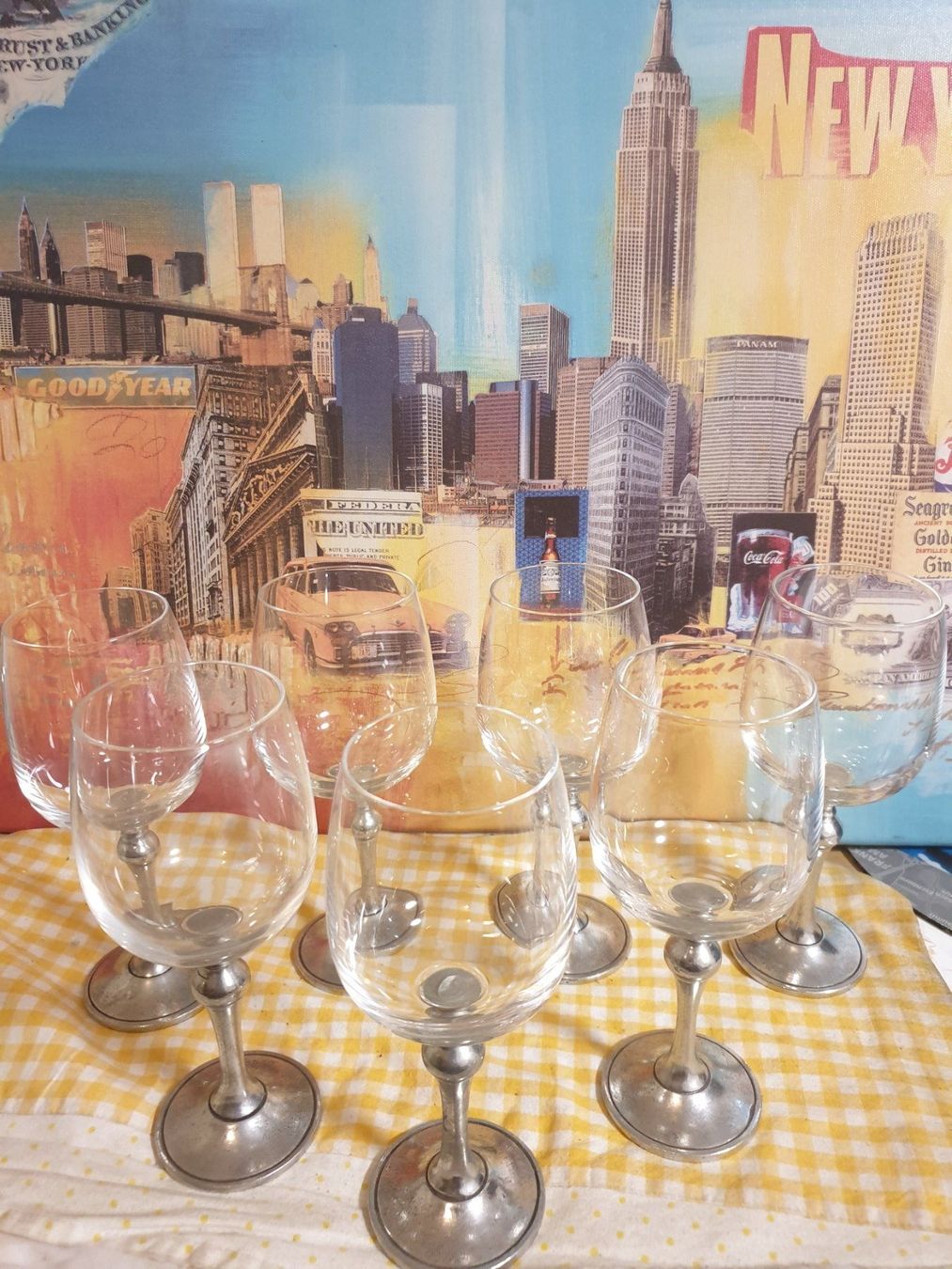 Bicchieri: Zinn Weinflaschenhalter mit 7 Gläser – Usato da Olten venduto da Marsmobil 4