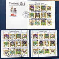 1986/GB -Guernsey Weihnachten FDC Blocks