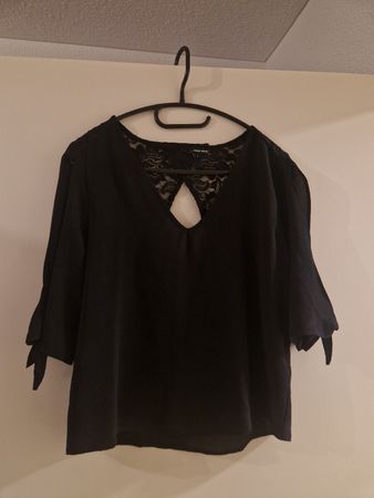 Schwarze Tally Weijl Bluse mit Spitze, Grösse L