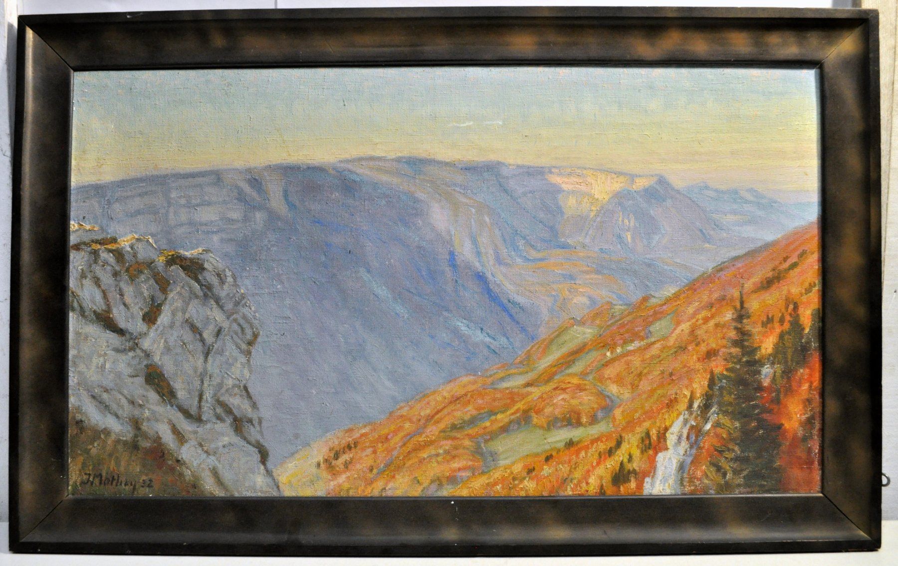 Dipinti: Tableau signé Jacques Mathey "Creux-du-Van" 1932 – Usato da Neuchâtel venduto da Neuchatel