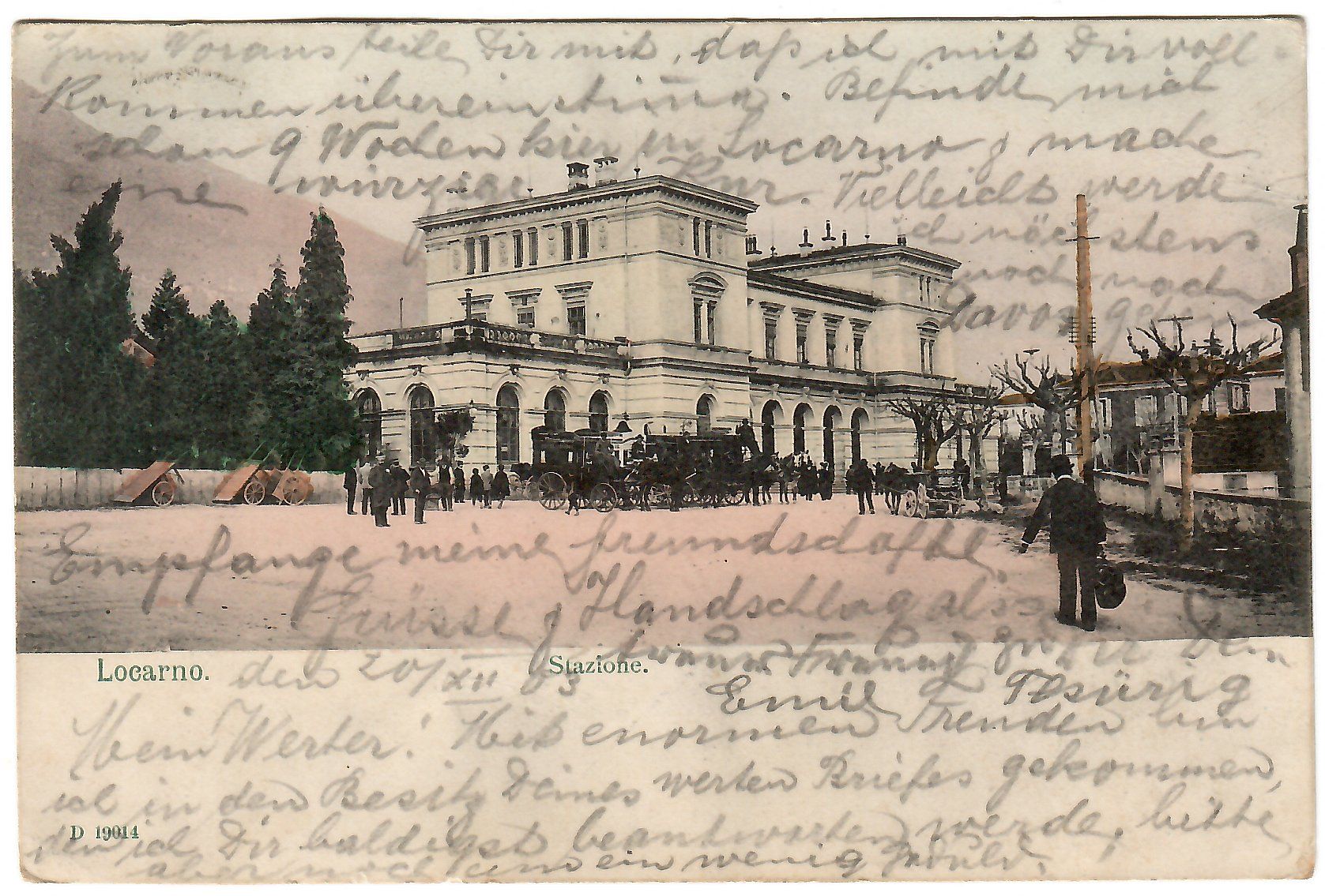 Cartoline postali: Ansichtskarte  Locarno,  Stazione – Usato da Kerns venduto da etma3