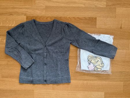 Schöne Baumwollstrickjacke, Gr 110/116
