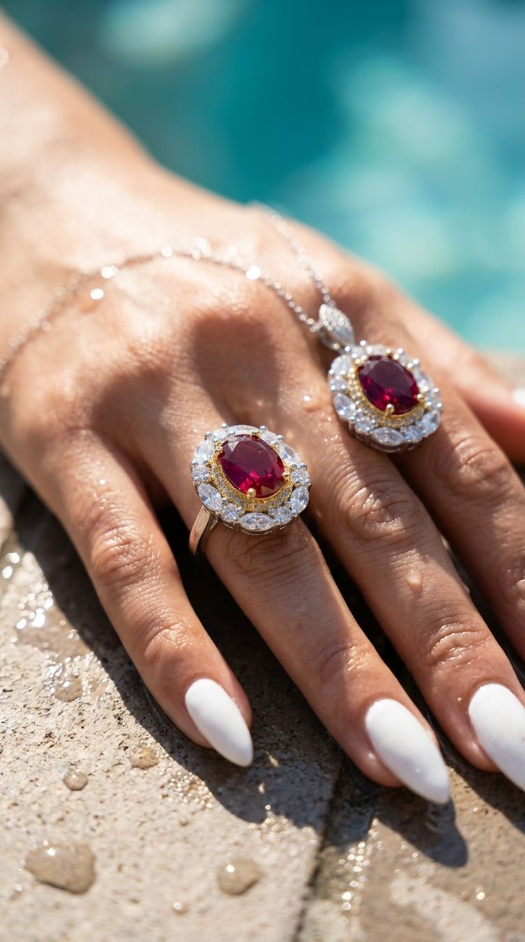 Sonstiger Schmuck: Ensemble de bijoux Rubis – Neu und originalverpackt aus St-Maurice von Sandrinette123 6