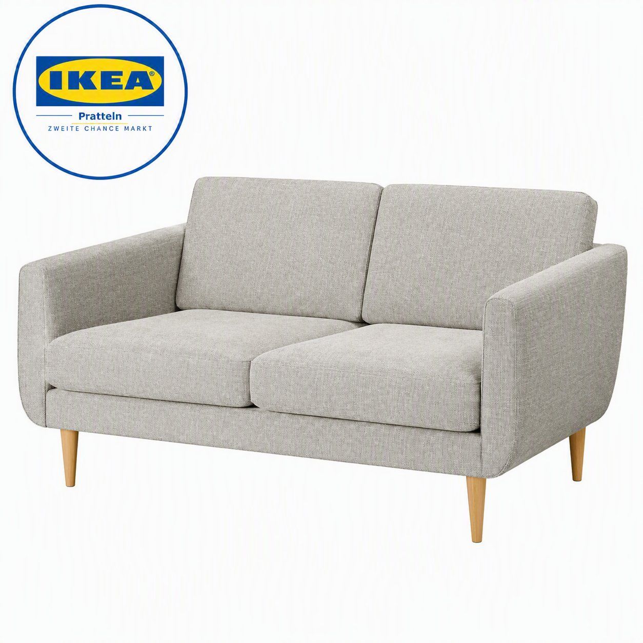 Ikea Sofas: IKEA SMEDSTORP 2er-Sofa, Viarp/beige/braun Eiche – Neu und originalverpackt aus Pratteln von IKEA_Pratteln