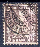 5 FRANCO GEST. AUSSERSIL 1881 WEISSES PAPIER - NE08
