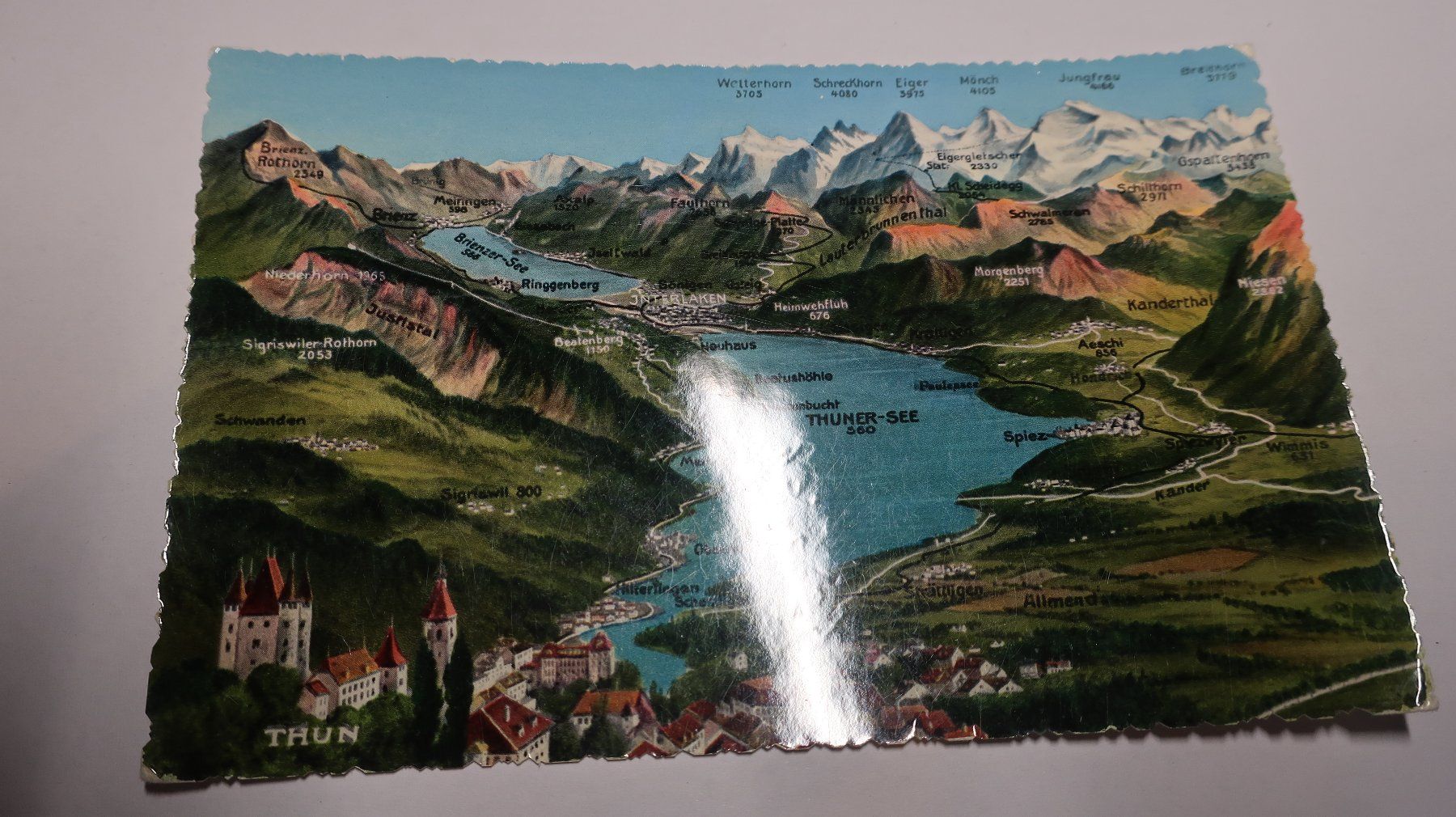Ansichtskarten: Thun Panorama  1959 – Gebraucht aus Cormoret von Pascalll2001 1
