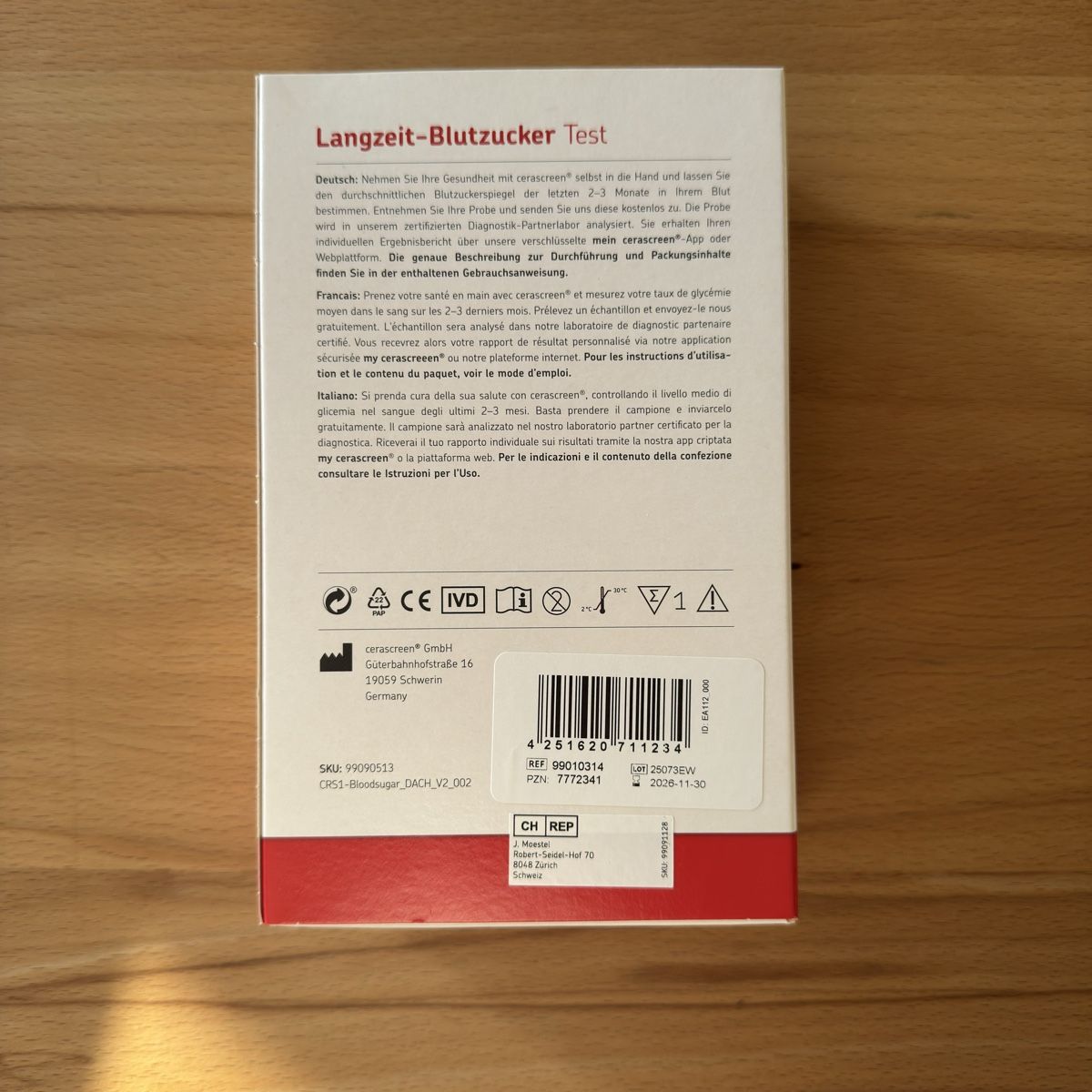 Medizinische Geräte: cerascreen Langzeit-Blutzucker Test HbA1c Neu – Neu und originalverpackt aus Ellikon am Rhein von Bionica 1