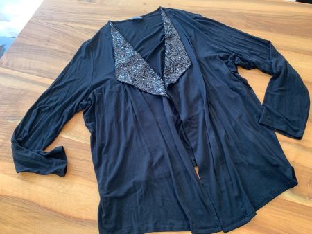 Samoon Gerry Weber Strickjacke schwarz Pailletten Gr 48 NEU