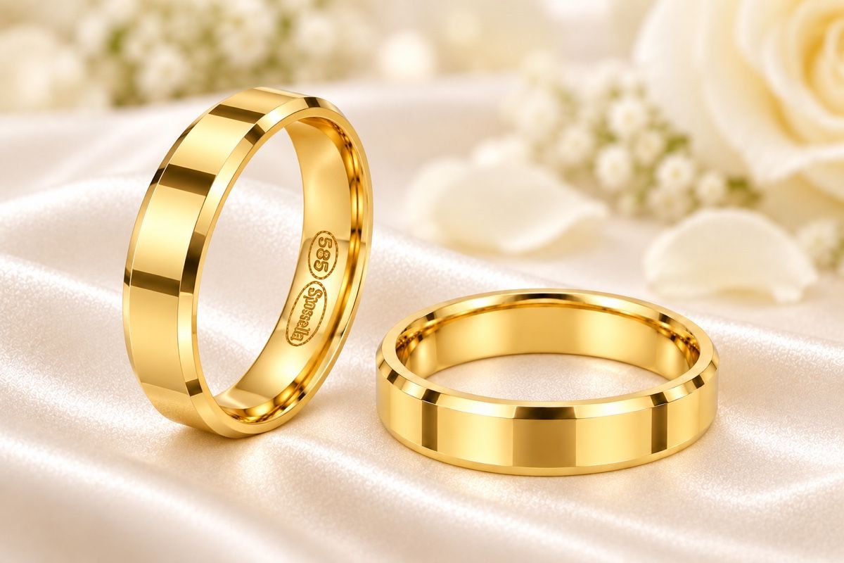 Anelli: 585/14 Karat Gold Eheringe NEU – Nuovo e nell'imballaggio originale da Murg venduto da MTGold 5