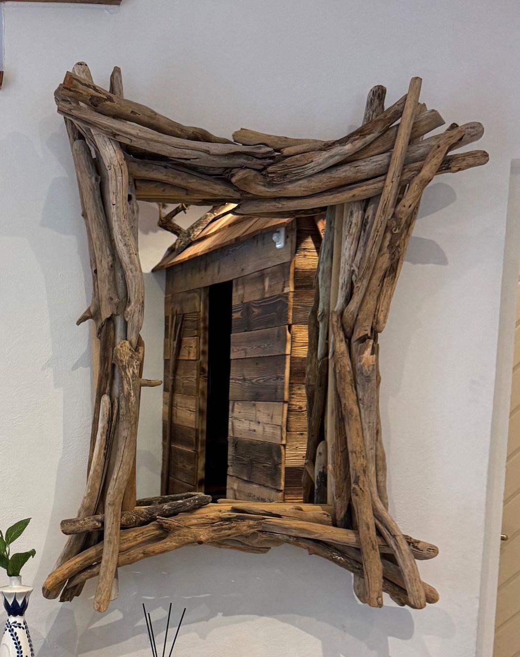 Lampade: Wandlampe aus Holz mit passendem Spiegel dazu – Usato da Unteriberg venduto da wg52 1