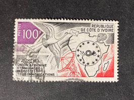 Elfenbeinküste 1973 Afrikanische Postunion Storch gestempelt