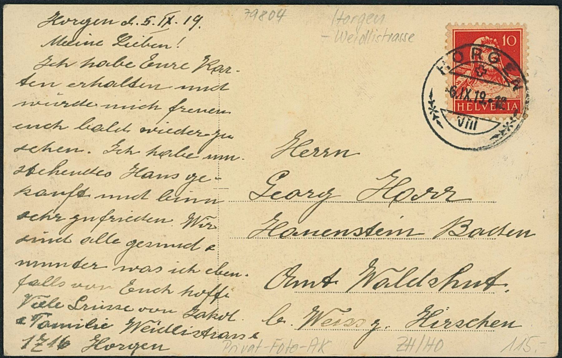 Cartoline postali: ZH Horgen – Usato da Schindellegi venduto da stationary 1