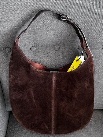 New Tasche TOTE BAG - Velour/Wildleder  in Dunkelbraun