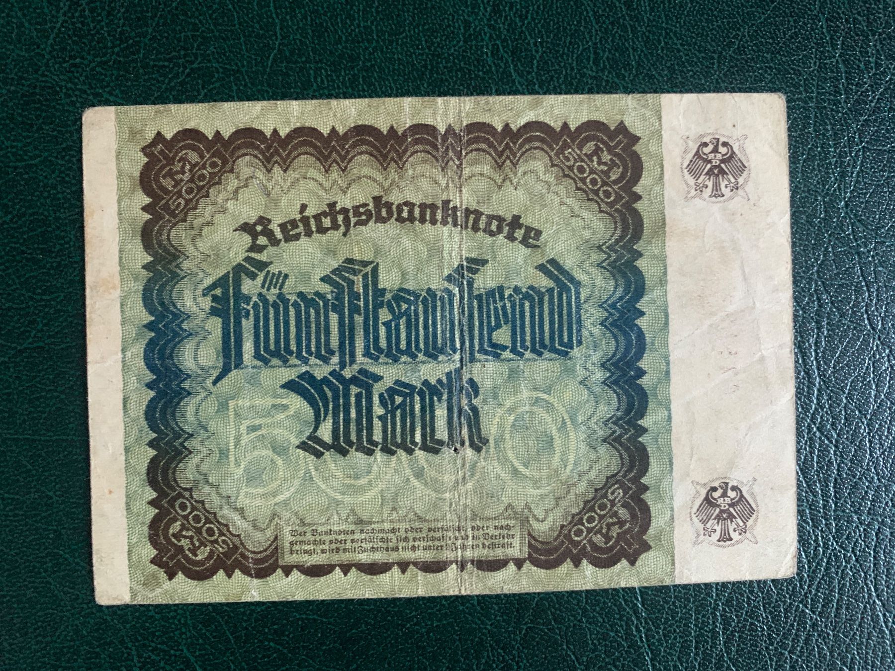 Banconote: DEUTSCHLAND - 5000 Mark 2. Dezember 1922 - SS/TTB – Usato da Le Lignon venduto da Trikles 1