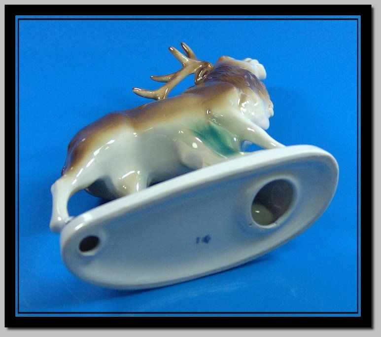 Statuette: grosser röhrender Hirsch Gräfenthal GDR Germany – Difettoso da Langenthal venduto da hamster-raeumung 4