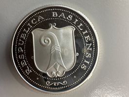Medaille Silber 999 20g Helvetia Kt. Basel Stadt