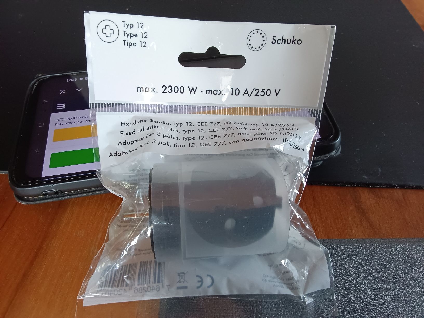 Unità & Adattatore: Adapter CH T12/ D Schuko – Nuovo e nell'imballaggio originale da Bonaduz venduto da Schnueff0
