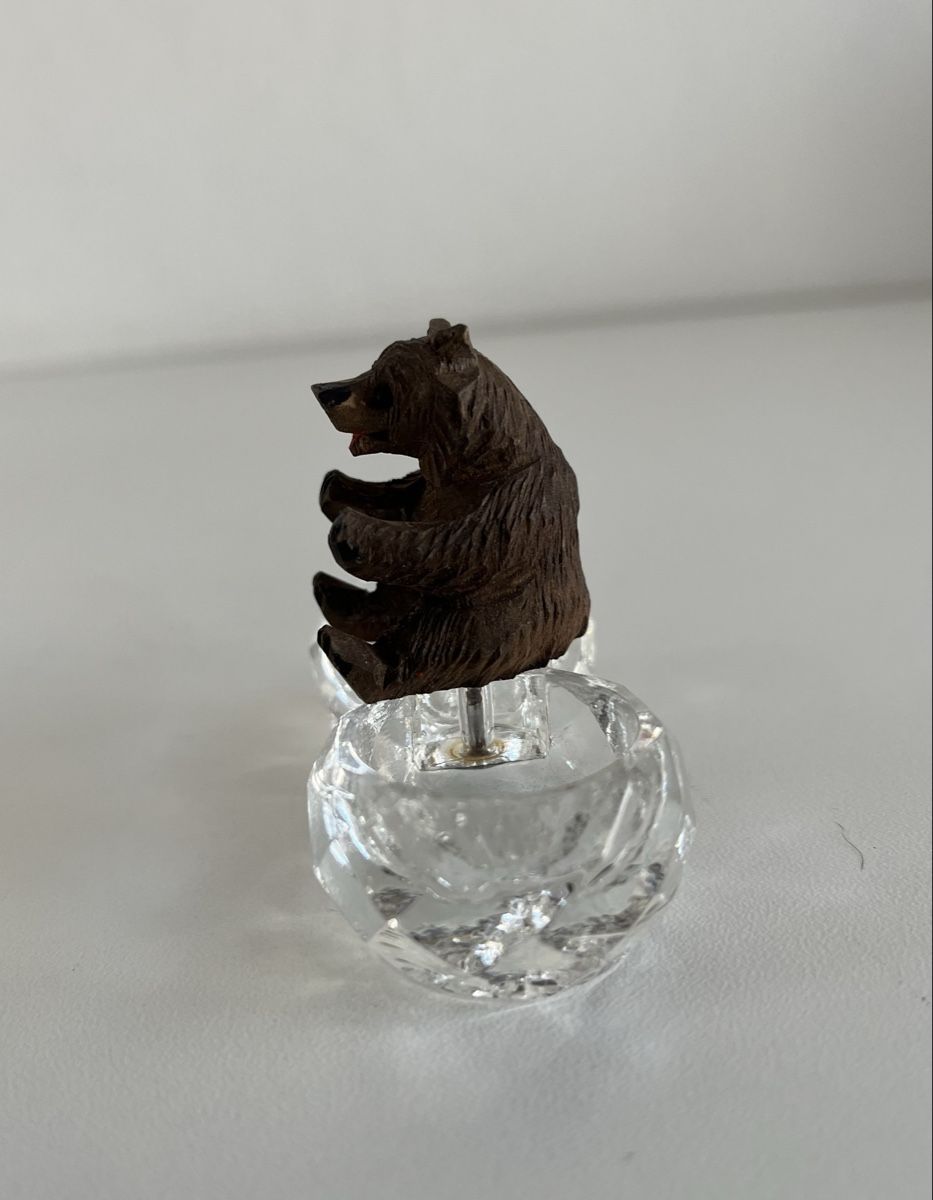 Statuette: Salz und Pfeffer Glastöpfchen mit Holzbär – Usato da Wetzikon ZH venduto da seli03 3